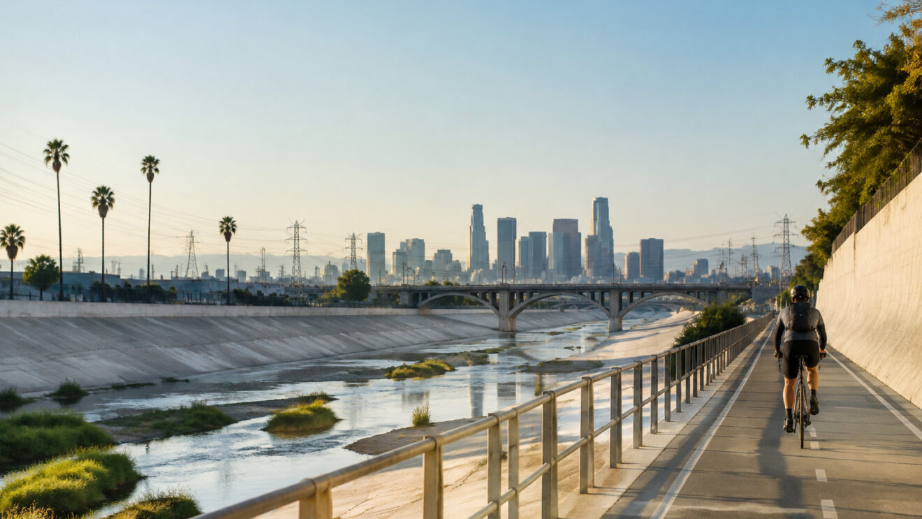 Navigating the Los Angeles River bike path