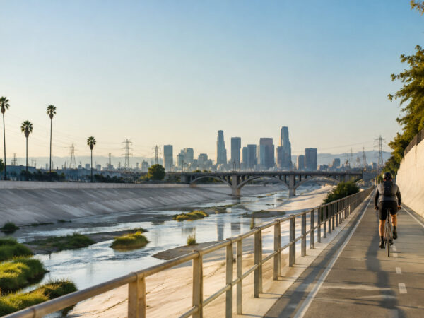 Navigating the Los Angeles River bike path